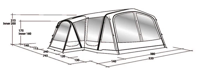 Outwell Airville 6SA Inflatable Tent Package - DEMO MODEL-1